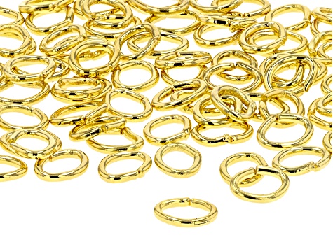 Bright Gold Heavy Duty Large Oval Jump Rings | TierraCast 17 Gauge