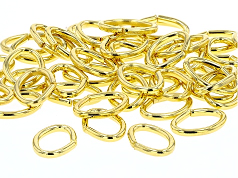 Bright Gold Heavy Duty Large Oval Jump Rings | TierraCast 17 Gauge