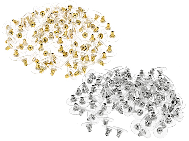 JL 50 Pcs Golden Bullet Clutch Earring Backs with Silicone Pad Earring  Backings Studs, Studs with Pad Rubber Earring Stoppers, Flat Earring Backs  (Gold) - Price History