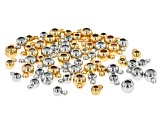 Brass Silicone Slider Bail with Closed Ring in Gold & Silver Tone in 2 Sizes appx 60 Pieces Total