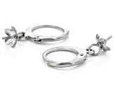Stainless Steel Round Leaver Back Earring Components with Tulip Cup & Peg appx 50 Pieces