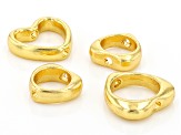 Heart Shape Bead Frame Set of 3 Styles in Gold Tone Total of 200 Pieces
