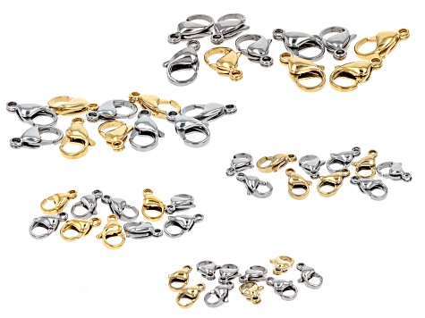 Stainless Steel and 18k Gold over Stainless Steel Lobster Clasps in 5 ...