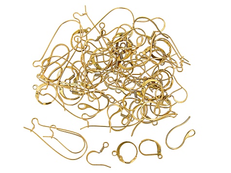 Gold Plating Earring Hooks Wire Hooks Open Loop 18K Real Gold Plated Brass Jewelry  Making Supplies 15.4x12.75x0.72mm RGP3963G 