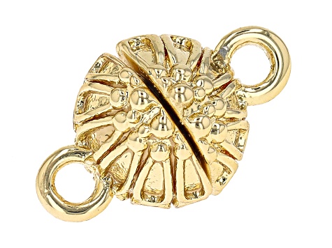 Brass Round Assorted Flower Magnetic Clasps in Gold Tone appx 2-6mm 6 Pieces Total
