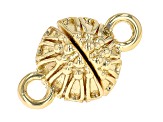 Brass Round Assorted Flower Magnetic Clasps in Gold Tone appx 2-6mm 6 Pieces Total