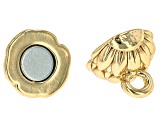 Brass Round Assorted Flower Magnetic Clasps in Gold Tone appx 2-6mm 6 Pieces Total