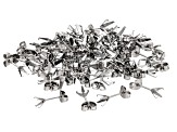 Stainless Steel Snap In Earring Component appx 4-8mm with 4 Prongs 60 Pieces Total