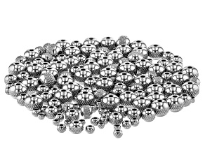 Stainless Steel Bead Findings in 4 Sizes Appx 200 Pieces Total