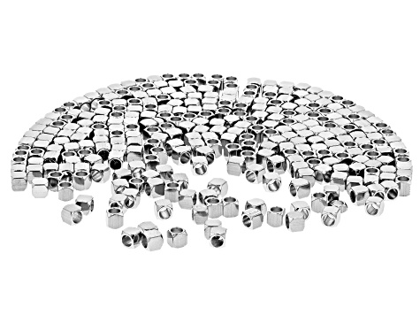 Cube Shape Stainless Steel Beads appx 3x3mm appx 2mm Hole appx of 300 Pieces Total