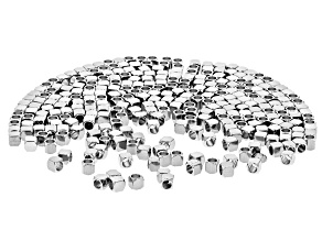 Cube Shape Stainless Steel Beads appx 3x3mm appx 2mm Hole appx of 300 Pieces Total