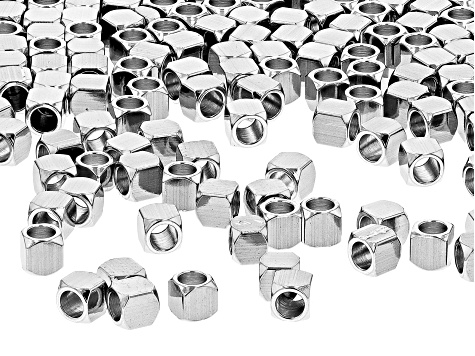 Cube Shape Stainless Steel Beads appx 3x3mm appx 2mm Hole appx of 300 Pieces Total