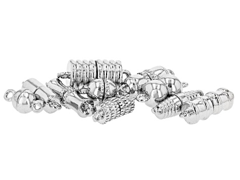 Magnetic Clasp Set of appx 10 Pieces in Silver Tone in Assorted Shapes and Sizes