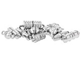 Magnetic Clasp Set of appx 10 Pieces in Silver Tone in Assorted Shapes and Sizes