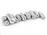 Magnetic Clasp Set of appx 10 Pieces in Silver Tone in Assorted Shapes and Sizes