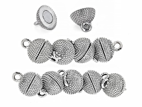 Magnetic Clasp Set of appx 10 in Silver Tone Brass appx 13x8mm