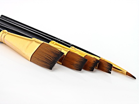 Paintbrush Set, Soft Bristles Paint Brushes Set Waterproof Black Gold Soft  Bristles for Artists Students