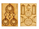 Vintaj Wandering Pathways Wooden Jewelry Pop-Outs Appx 37 Pieces Total Set of 4