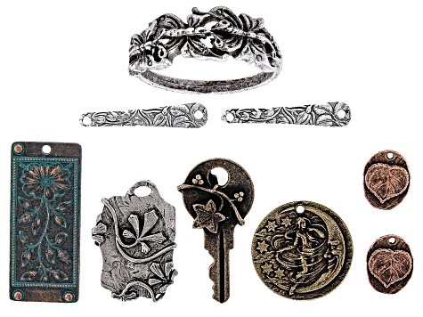 Vintaj Multi Tone Pewter Castings Kit appx 9 Pieces