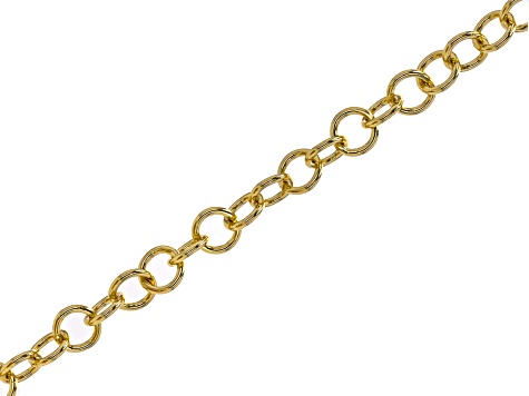 18k Gold Over Stainless and Stainless Steel Round and Oval Link Chain Total of 6 Meters