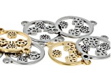 18k Gold Plated and Non-Plated Stainless Steel Flower Connectors in 5 Designs appx 75 Total Pieces