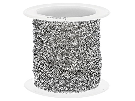 Stainless Steel Oval Link Chain on Spool appx 1.2mm appx 10 Meters Total