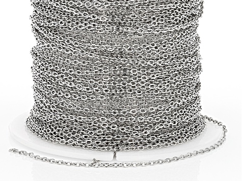Stainless Steel Oval Link Chain on Spool appx 1.2mm appx 10 Meters Total
