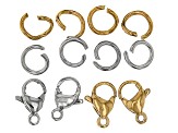 18k Gold Plated & Stainless Steel Chain with Lobster Clasps and Jump Rings appx 14 Pieces Total
