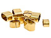 18k Gold Over Stainless Steel Leather or Cord Spacer Rings in 4 Sizes appx 20 Total Pieces