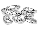 Stainless Steel Self Closing Clasp and Stainless Steel Spacer Ring appx 24 Total Pieces