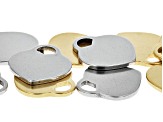 18k Over and Stainless Steel Heart Flat Machine Polished Dangle in 4 Designs appx 60 Total Pieces