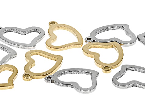 Rainbow Titanium Over Stainless Steel Finished Chain Set of 10 Chains in Assorted Styles & Sizes