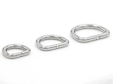 D Shape Closed Jump Rings in Stainless Steel in 3 Sizes appx 150