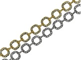 Square Open Link Clear Crystal Base Metal Chain in Silver Tone and Gold Tone appx 20" Each