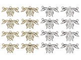 Lotus Bracelet and Necklace End Connectors in Silver Tone and Gold Tone appx 16 Pieces Total