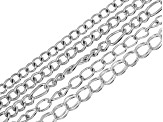 Chain Set of 15 in 4 Styles in Silver Tone, Gold Tone and Rose Gold Tone appx 18" Each