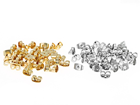Crystal Earring Component with Closed Ring in Gold and Silver Tone appx 80 Pieces Total