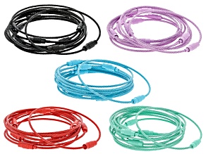Color Coated Stainless Steel Cable Bracelet appx 7" in length and appx 50 Total Pieces in Total