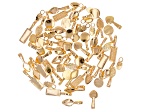 Gold Tone Glue on Bail in 6 Shapes Total of 60 Pieces