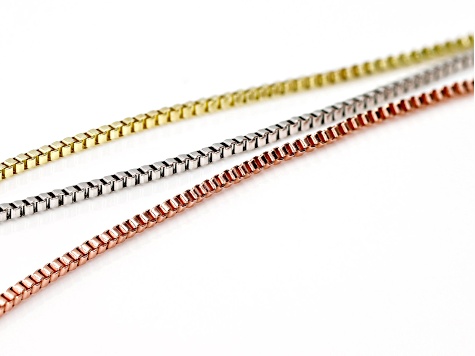 Iron Box Chain  appx 2mm in Silver, Gold, and Rose Gold Tone appx 15M in Total