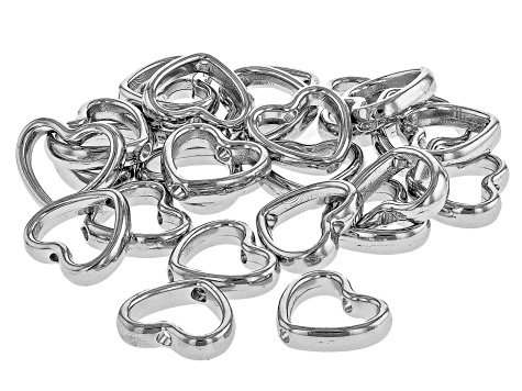 Heart Shape Bead Frame Set of 3 Styles in Silver Tone Total of 200 Pieces