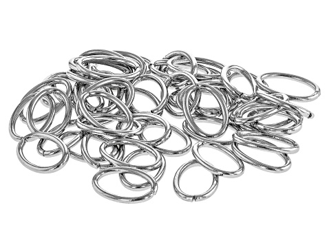 Silver Tone Brass Open Oval Jump Ring Kit of appx 260 Pieces in Total