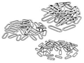 Stainless Steel Oval Ring Connectors in 3 Sizes appx 100 Pieces in Total