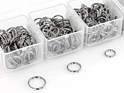 10 Large Silver Tone Double Loops Split Rings Open Jump Rings 25mm key