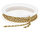 18K Gold over Stainless Steel Unfinished Rope Chain in 3 Sizes appx 3m Total with Findings