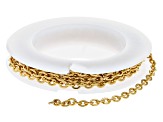 18k Gold over Stainless Steel Unfinished Rolo Chain in 3 Sizes appx 3m Total with Findings