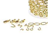 14k Gold over Brass Unfinished Oval Link Chain appx 2m and Findings