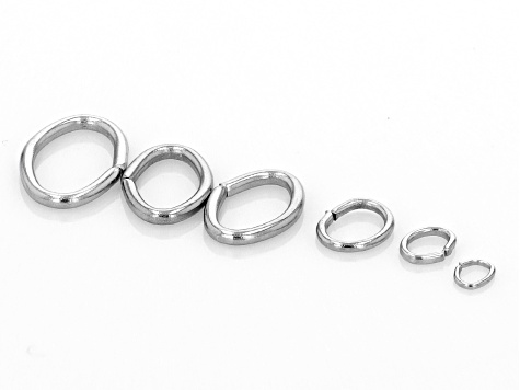 Stainless Steel Oval Jump Rings in 6 Sizes