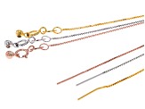 Adjustable appx 8" Box Chain in Yellow-, Rose- & Rhodium Plated Sterling Silver appx 3 Total Chains