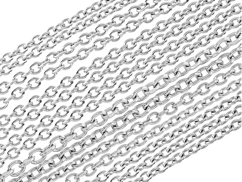 Stainless Steel Cable Chain Set of 24 with Lobster Clasps and Jump ...